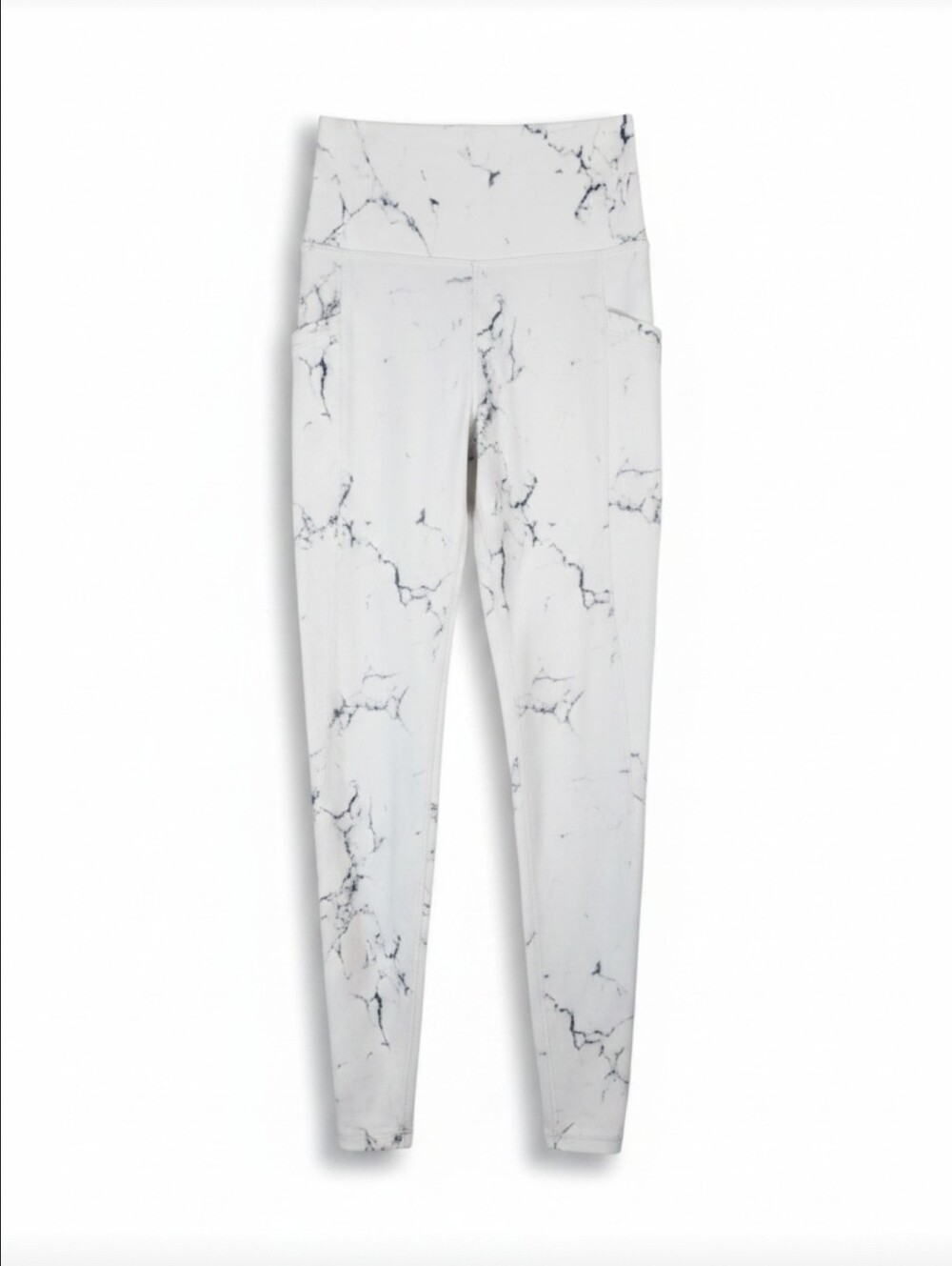 Buffbunny Collection Rosa Pocket Leggings White Black Marble Mesh Inset XS
